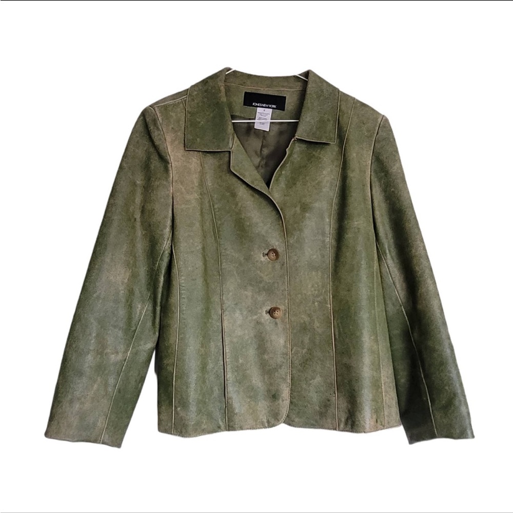 NW Jones New York LEATHER Jacket Coat